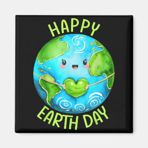 Aimant Joyeuse Journée de la Terre Enfants Mignons Hommes