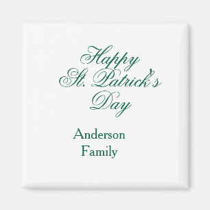 Aimant Joyeuse Saint-Patrick famille nom vert minimal