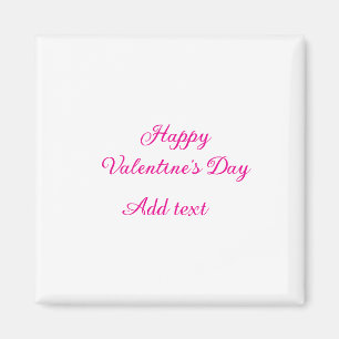 Aimant Joyeuse Saint-Valentin texte rose nom message