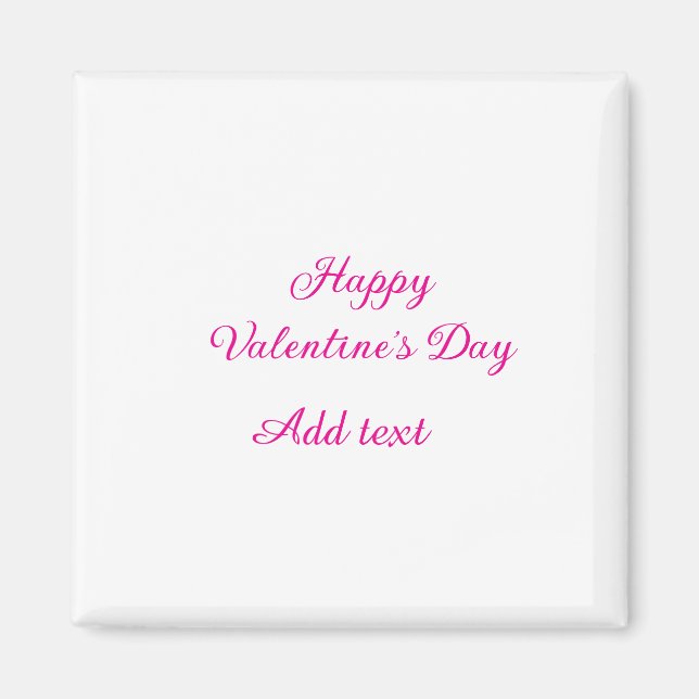 Aimant Joyeuse Saint-Valentin texte rose nom message (Devant)