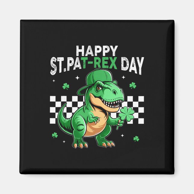 Aimant Joyeuse St-Patrick T-Rex Dinosaure (Devant)