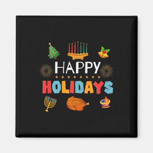 Aimant Joyeuses fêtes Diwali Kwanzaa Hanoukka
