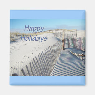 Aimant Joyeuses fêtes Dunes de sable et clôtures