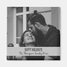 Joyeuses Fêtes élégant souvenir noir et blanc