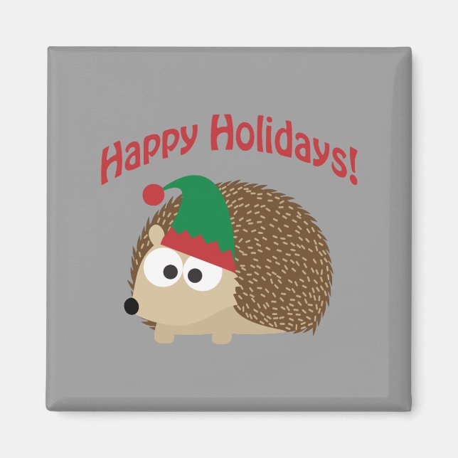 Aimant Joyeuses fêtes ! Hérisson Elf (Devant)