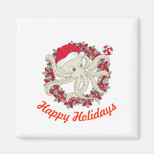 Aimant Joyeuses fêtes Octopus