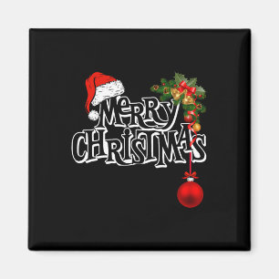 Aimant Joyeuses lumières de Noël Santa Hat Noël Famille H