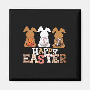 Aimant Joyeuses Pâques Baseball Football Basket Lapin Ra