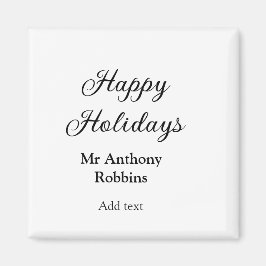 Aimant Joyeuses vacances ajouter nom date année simple mi