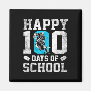 Aimant Joyeux 100 Jours D'école Amoureux De Hockey Garçon