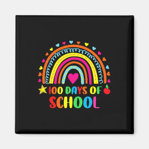 Aimant Joyeux 100ème Jour De L'École Enseignant Arc En Ci