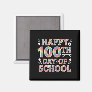Aimant Joyeux 100ème Jour De L'École Tie Dye Arc En Ciel 