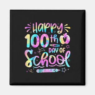 Aimant Joyeux 100ème Jour De L'École Tie Dye Arc En Ciel 