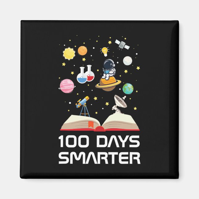 Aimant Joyeux 100ème Jour D'École 100 Jours Smarter Space (Devant)