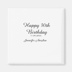 Aimant Joyeux 30e anniversaire ajouter nom date élégant s