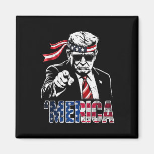 Aimant Joyeux 4 juillet Amérique Trump Drapeau américain 