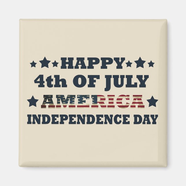 Aimant Joyeux 4 juillet fête de l'indépendance Amérique (Devant)