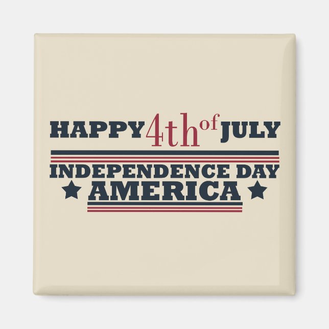 Aimant Joyeux 4 juillet fête de l'indépendance Amérique (Devant)