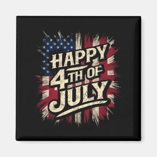 Aimant Joyeux 4 juillet Fête Patriotique Drapeau Américai