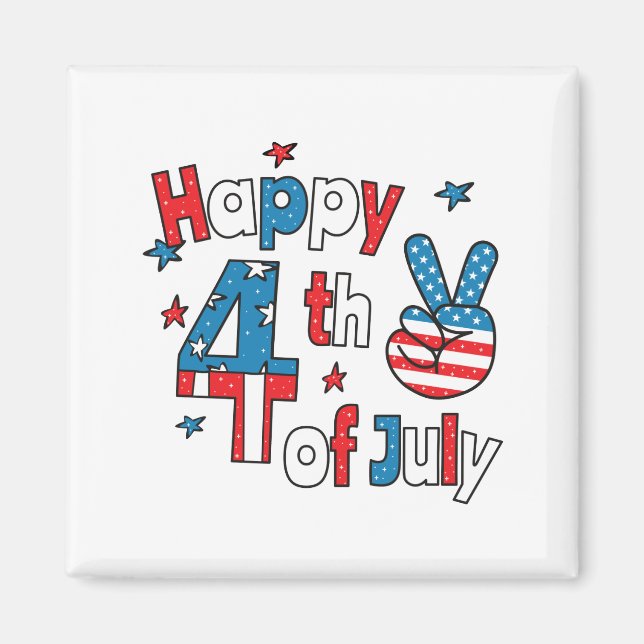 Aimant Joyeux 4 juillet Jour de l'Indépendance (Devant)