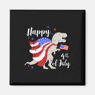 Aimant Joyeux 4 juillet Jour de l'Indépendance avec T-rex