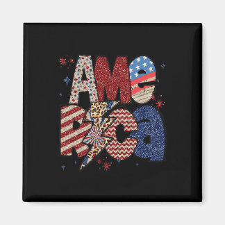 Aimant Joyeux 4 juillet Léopard Usa Drapeau Américain Pat
