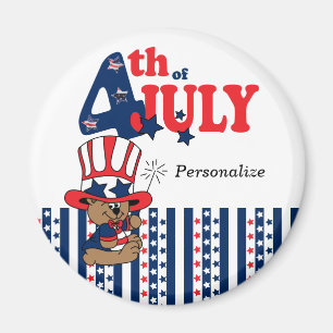 Aimant Joyeux 4 juillet Ours
