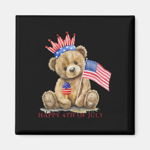 Aimant Joyeux 4 juillet Patriote Ourson Mignon Femmes Fil