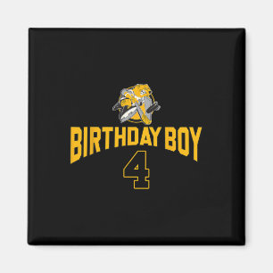 Aimant Joyeux 4e anniversaire garçon hockey ours hockey s