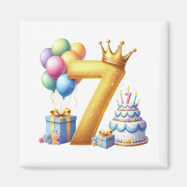 Aimant Joyeux 7ème Anniversaire (Devant)