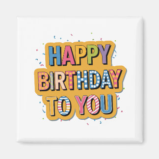 Aimant Joyeux anniversaire à motifs