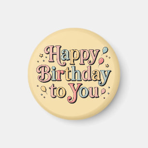 Aimant Joyeux Anniversaire à Toi Carte de Vœux Rétro Past