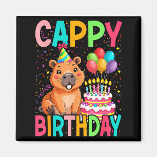 Aimant Joyeux Anniversaire Amoureux de Capybara Fille Gar