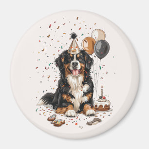 Aimant Joyeux anniversaire Bernese Mountain Dog
