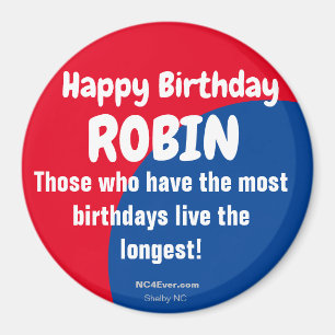 Aimant Joyeux Anniversaire de la frigorifique ROBIN Magne