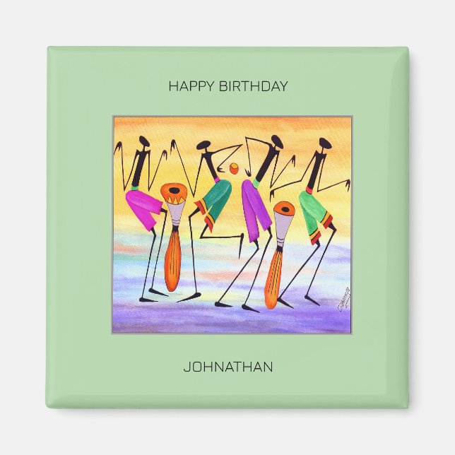 Aimant Joyeux anniversaire, exprimer la joie et le bonheu (Devant)