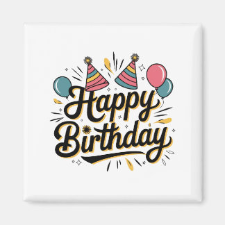 Aimant Joyeux Anniversaire Festif