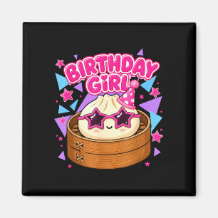 Aimant Joyeux anniversaire fille kawaii gâteau d'annivers