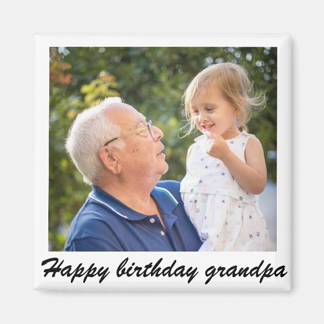 Aimant Joyeux anniversaire grand-père personnalisez la ph (Devant)