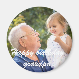 Aimant Joyeux anniversaire grand-père personnalisez la ph