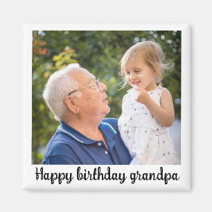 Aimant Joyeux anniversaire grand-père personnalisez la ph