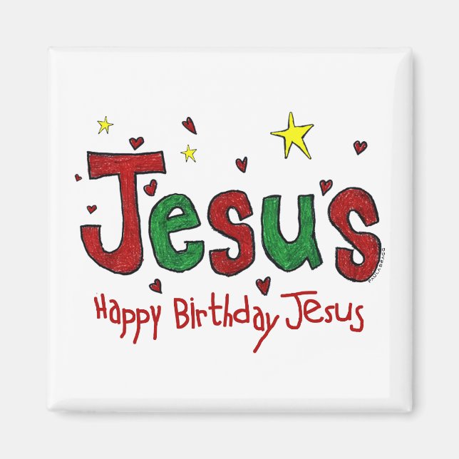 Aimant Joyeux anniversaire Jésus (Devant)