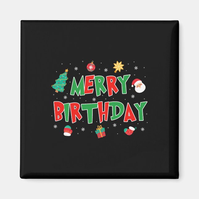 Aimant Joyeux anniversaire Joyeux Noël Joyeux anniversair (Devant)