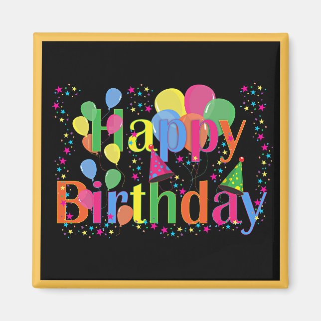 Aimant Joyeux anniversaire, le temps de célébrer, (Devant)