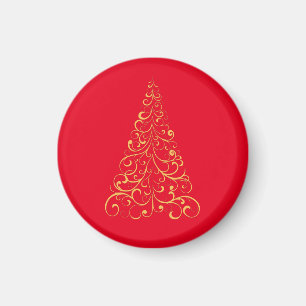 Aimant Joyeux arbre de Noël - rouge
