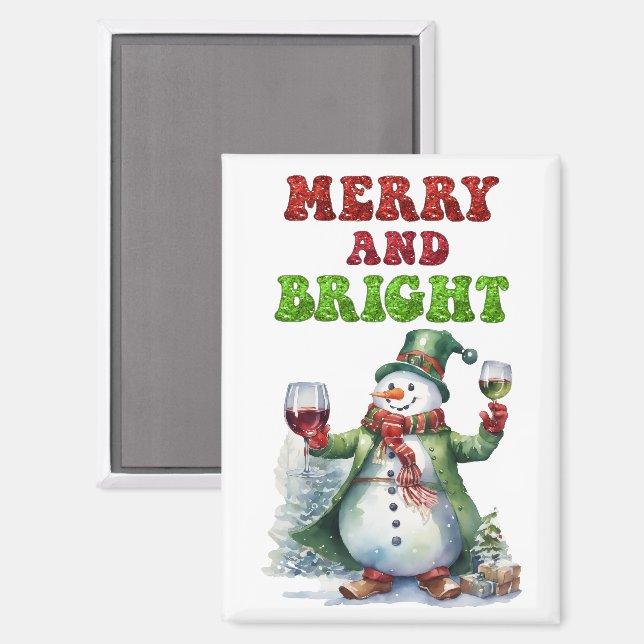 Aimant Joyeux bonhomme de neige (Recto/Verso)