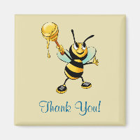 Joyeux Bumble Bee avec un Scoop de Merci de miel