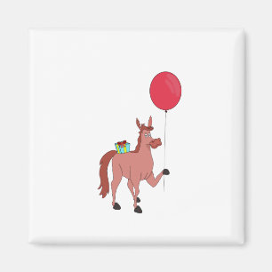 Aimant Joyeux Cheval d'anniversaire