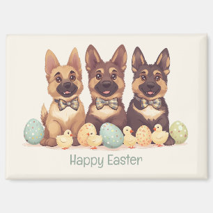 Aimant Joyeux Chiens bergers allemands de Pâques