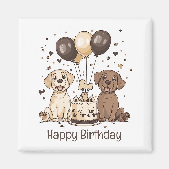 Aimant Joyeux Chiens du Labrador Retriever (Devant)